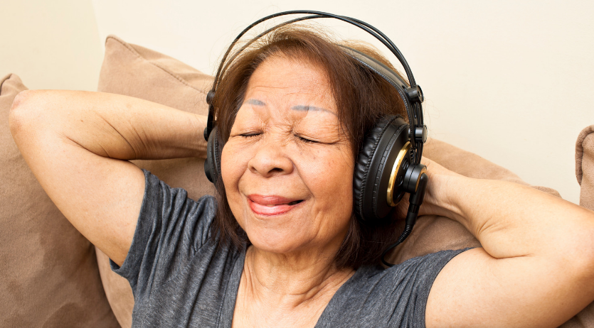 seniors listening music