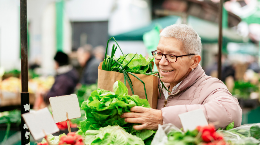 seniors at the grocery store