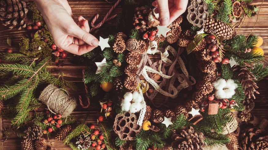 pine cone wreath fall craft