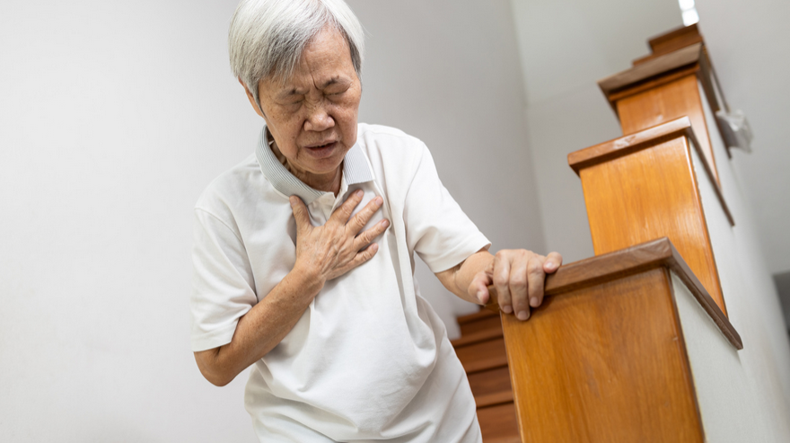 senior experiencing shortness of breath